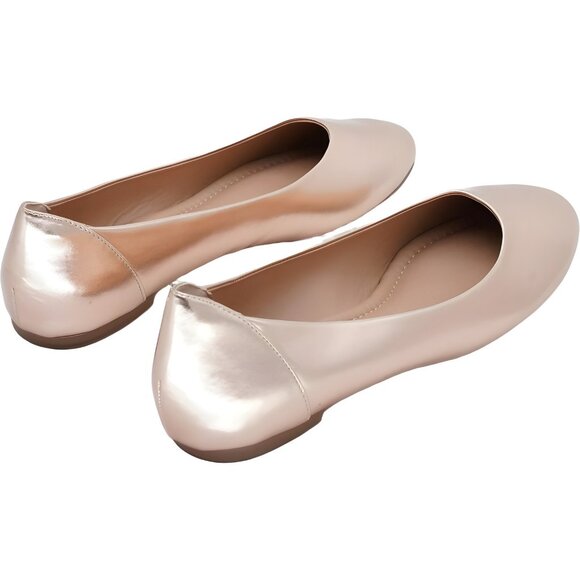 Journee Collection Metallic Ballet Flats Rose Gold - Women's US 8.5 N - Picture 3 of 6